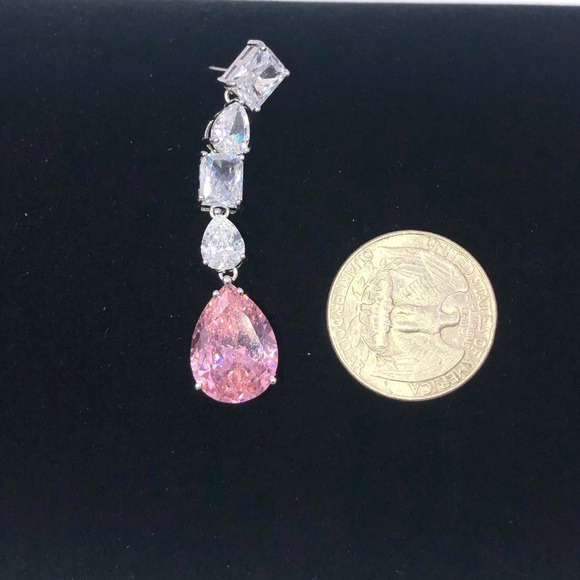 Pink Sapphire Multi-Stone Dangle Earrings - Picture 8 of 11